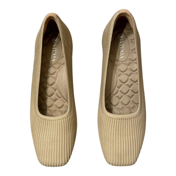 VIVAIA Women's Beige Block Heel Shoes - Picture 2 of 6